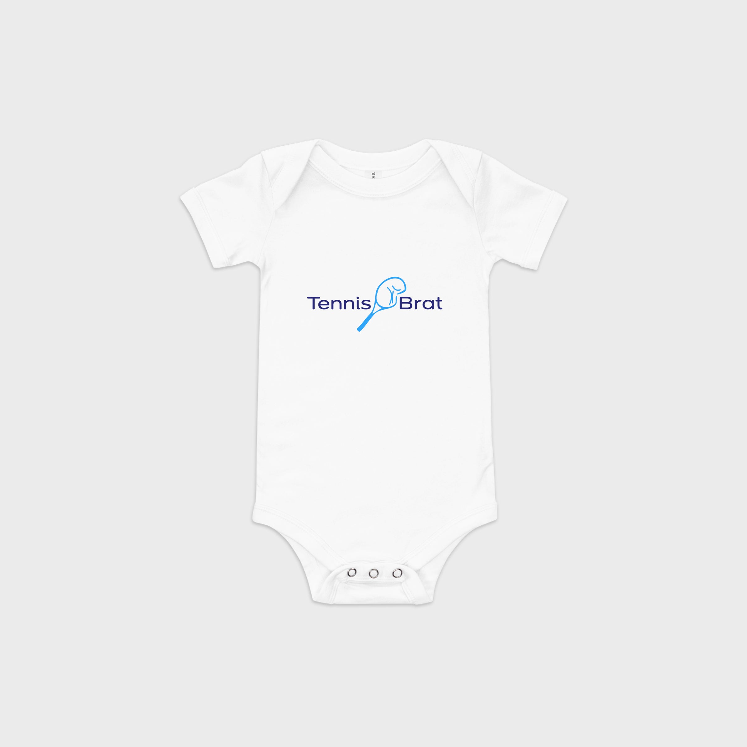 Baby Short Sleeve One Piece - Navy & Azure Blue Classic