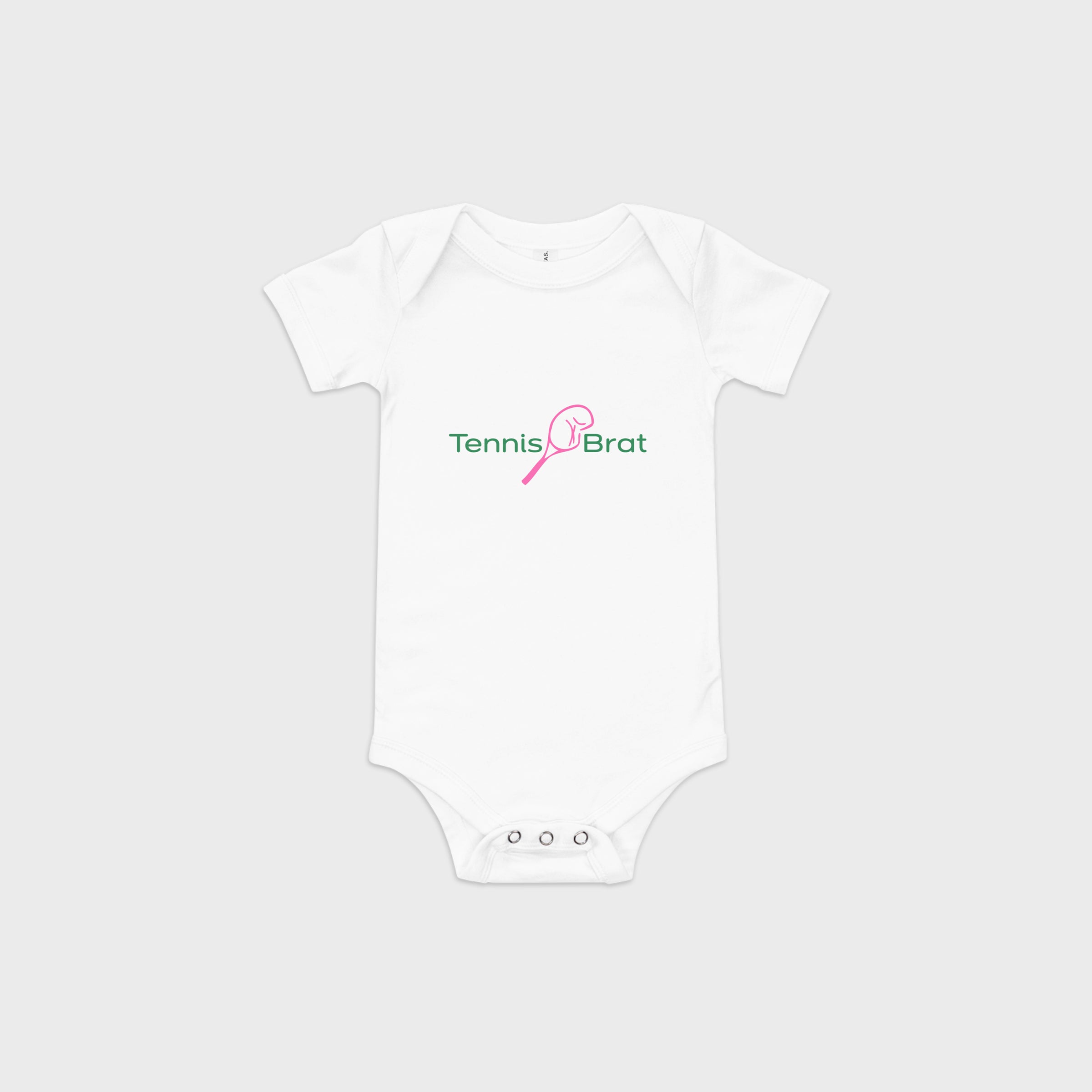 Baby Short Sleeve One Piece - Green & Pink Classic