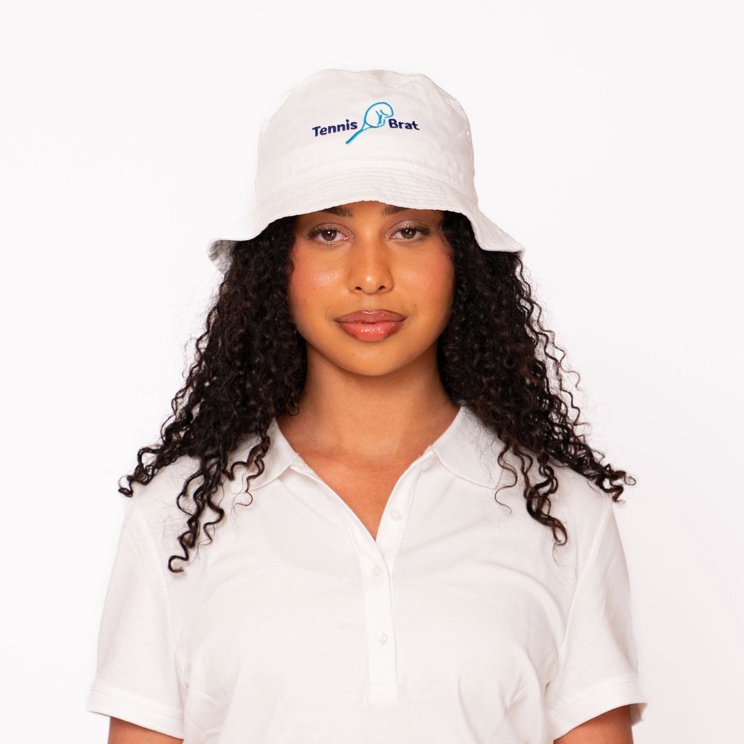 Bucket Hat - Embroidered Navy & Aqua Classic Logo