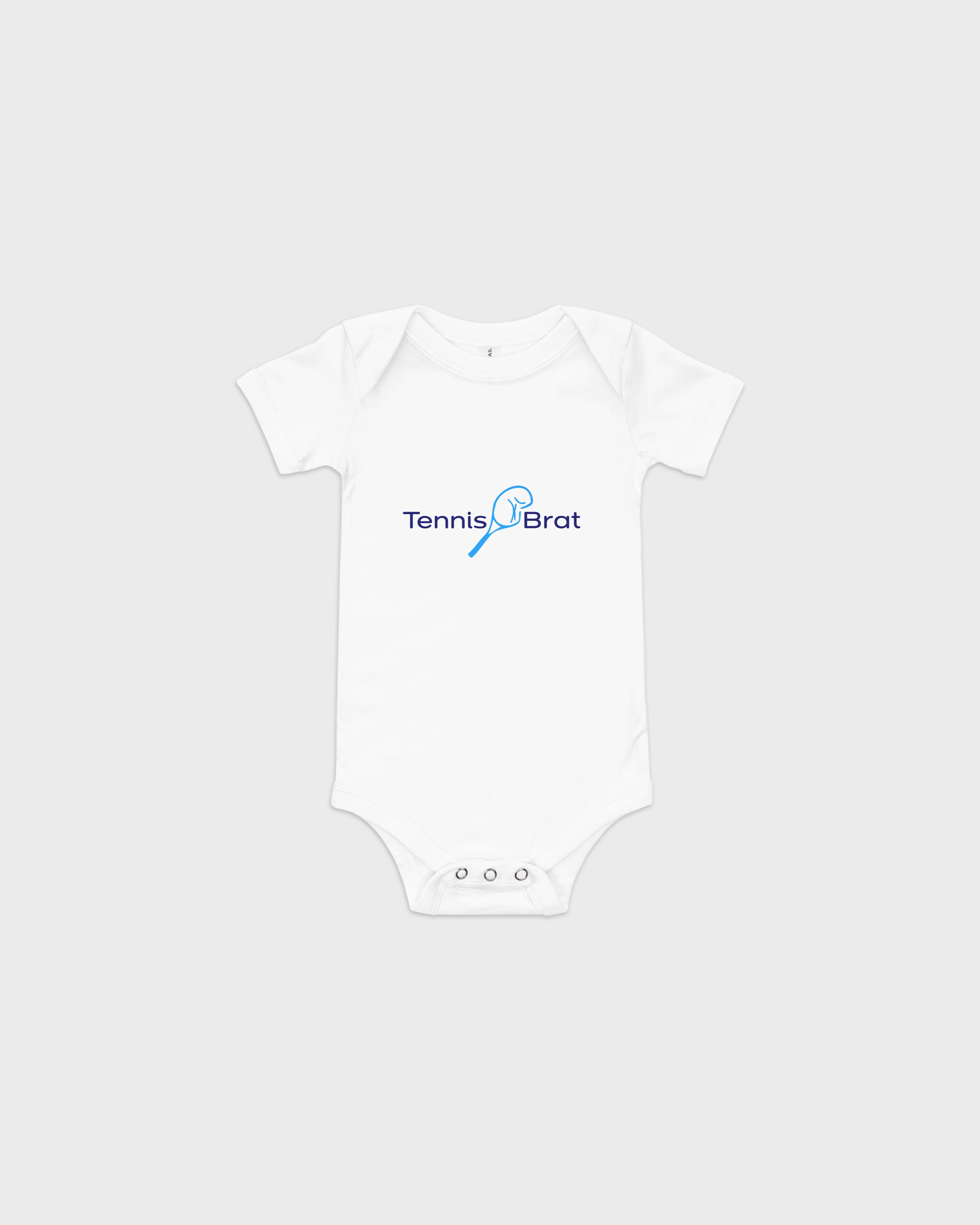 Baby Short Sleeve One Piece - Navy & Azure Blue Classic