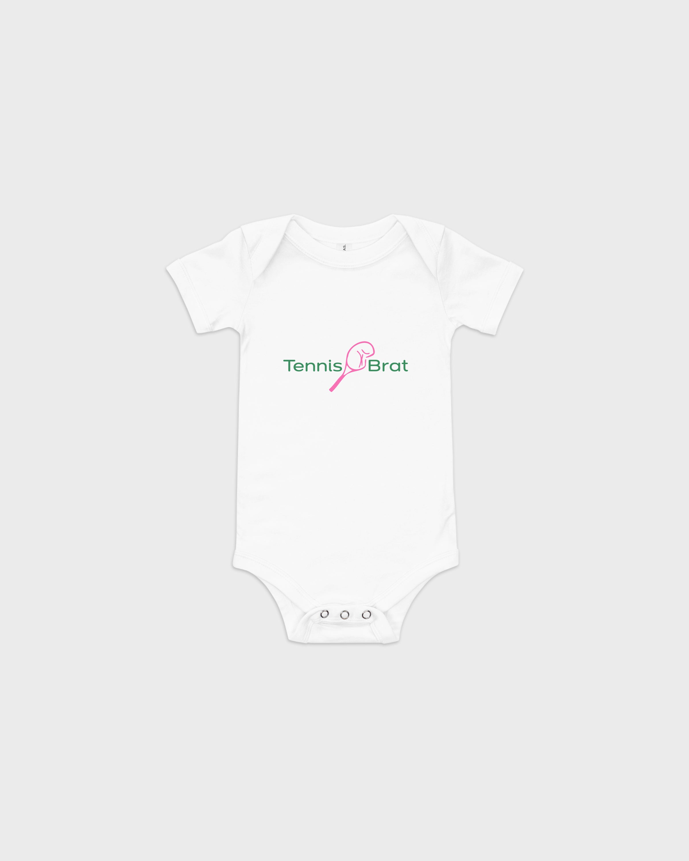 Baby Short Sleeve One Piece - Green & Pink Classic