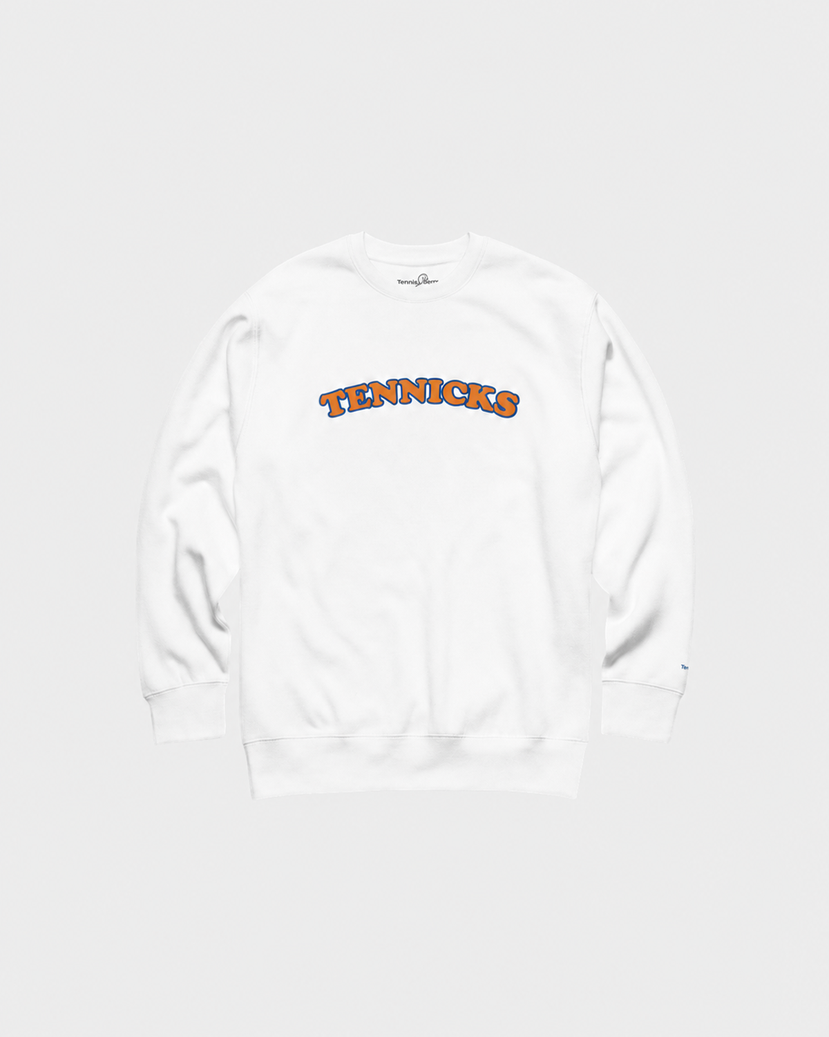 White TENNICKS embroidered crewneck sweatshirt from the Tennis Brat capsule