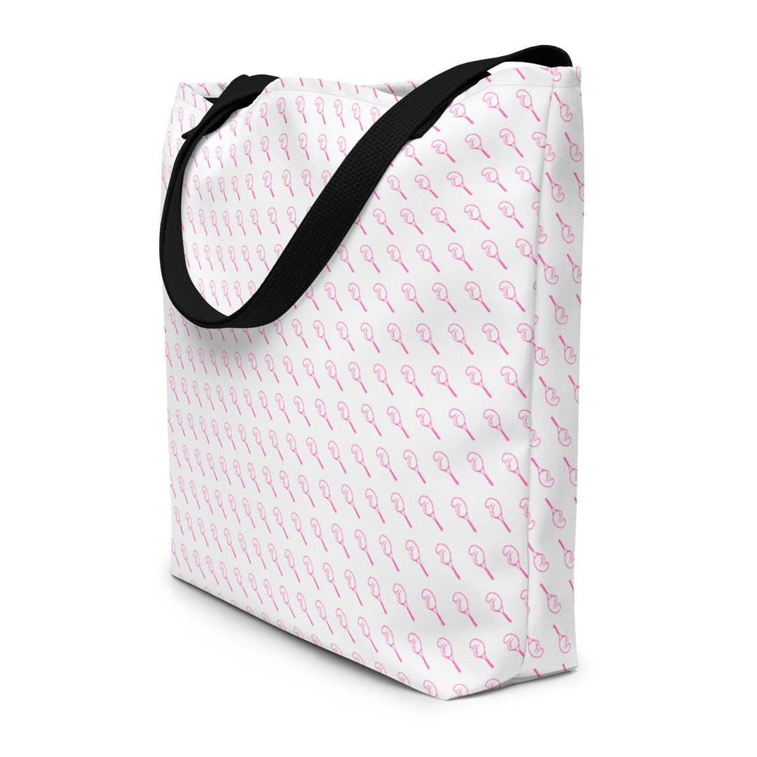 Large Tote Bag  - Hot Pink Broken Racket™ Pattern