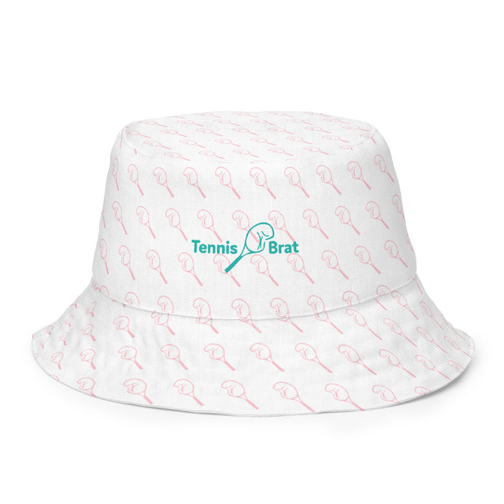 Reversible Bucket Hat - Soft Pink Broken Racket™ / Light Sea Green Classic Logo