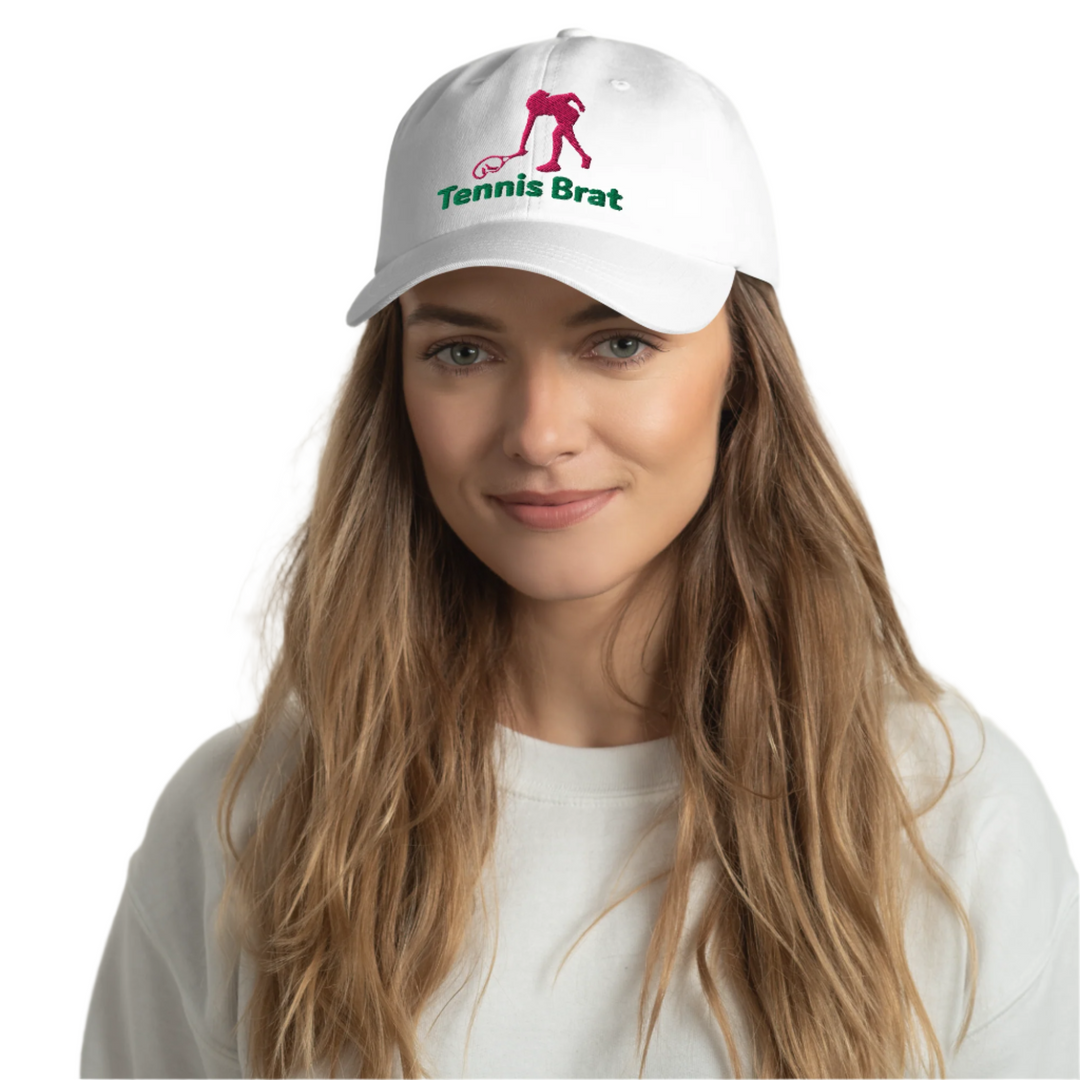 Women's Embroidered Green & Pink Tennis Brat™ Logo