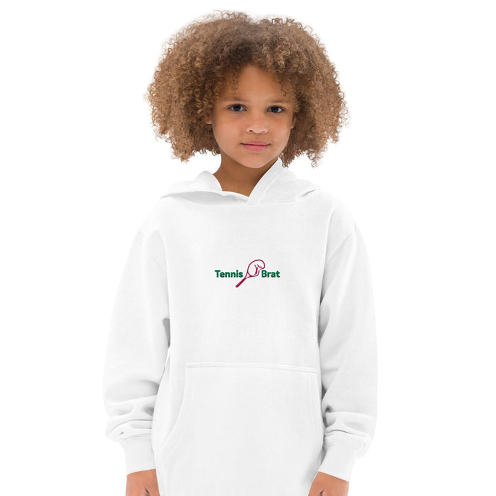 Youth Fleece Hoodie - Embroidered Green & Pink Classic Logo