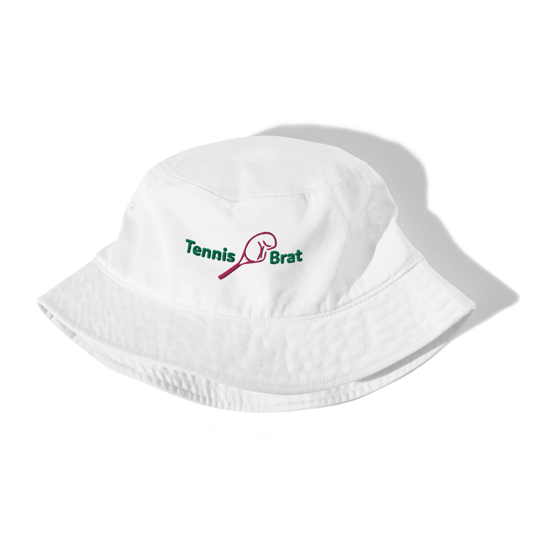 Bucket Hat - Embroidered Green & Pink Classic Logo