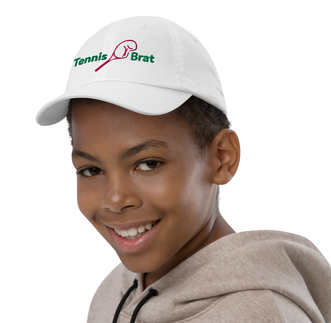 Youth Baseball Cap - Embroidered Green & Pink Classic Logo