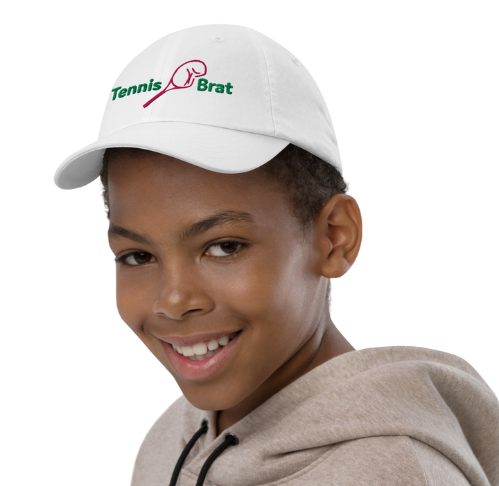 Youth Baseball Cap - Embroidered Green & Pink Classic Logo